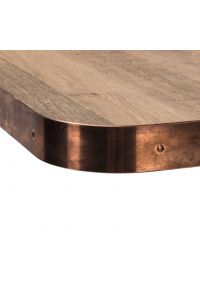 Oak veneer, copper edge, MDF core, 38mm