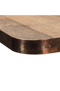 Oak veneer, oxidated copper edge, MDF core, 38mm