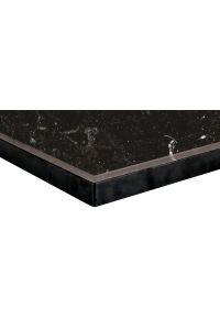 Glas met metalen rand, 33mm, Nero Marquina