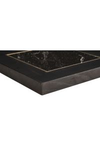 Glas met eikenhouten rand, 30mm, Nero Marquina